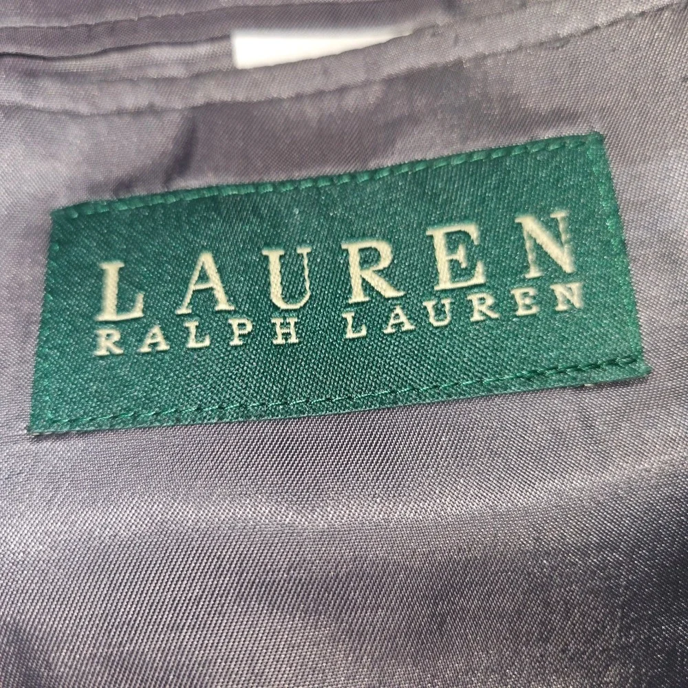 Lauren Ralph Lauren VTG Lambswool Micro Check Blazer Sport Coat Grey Sz 44L